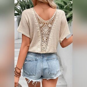 Brand new crochet back top